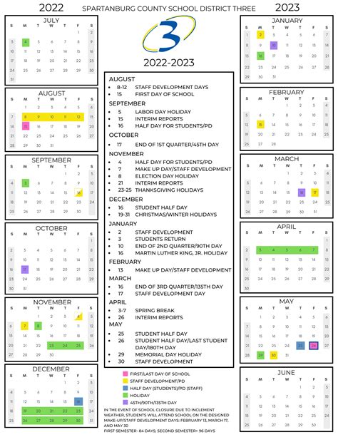 Spartanburg District 3 Calendar